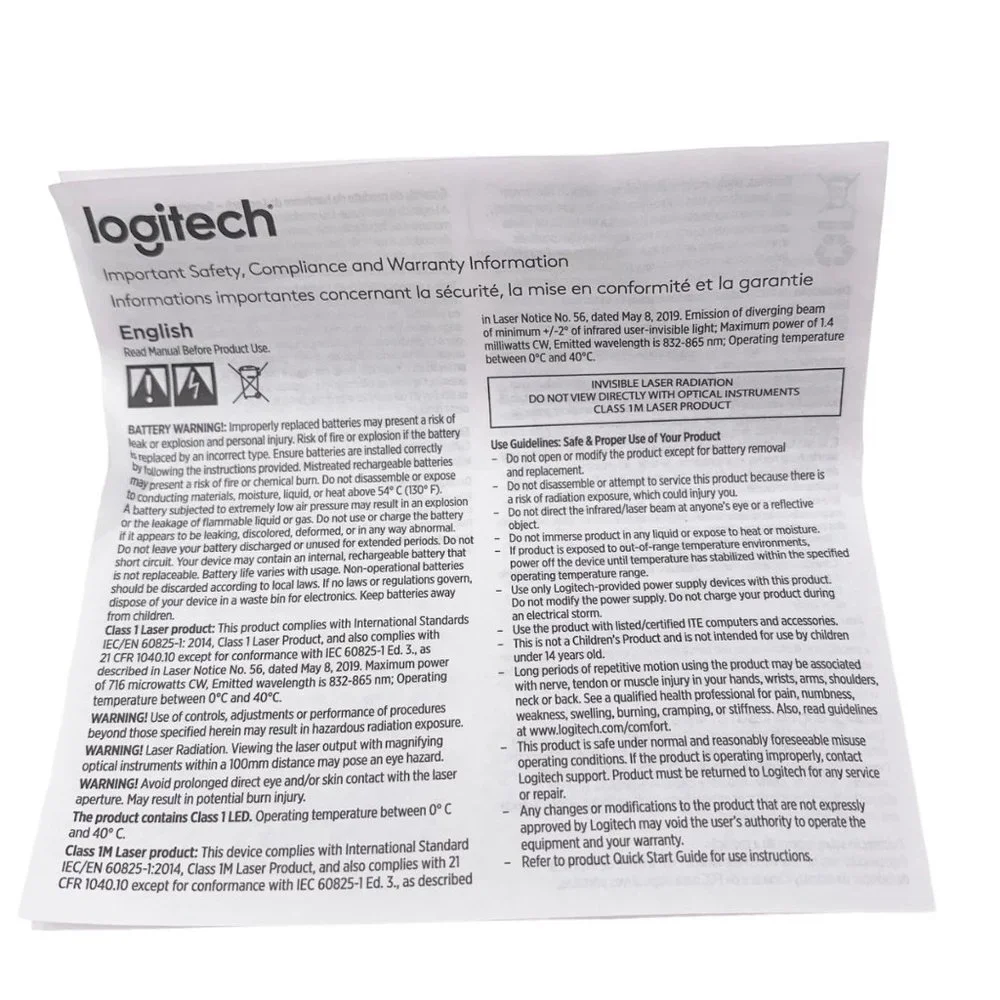 Logitech Marathon M705 Wireless Laser Mouse with Receiver PC MAC New in Box
